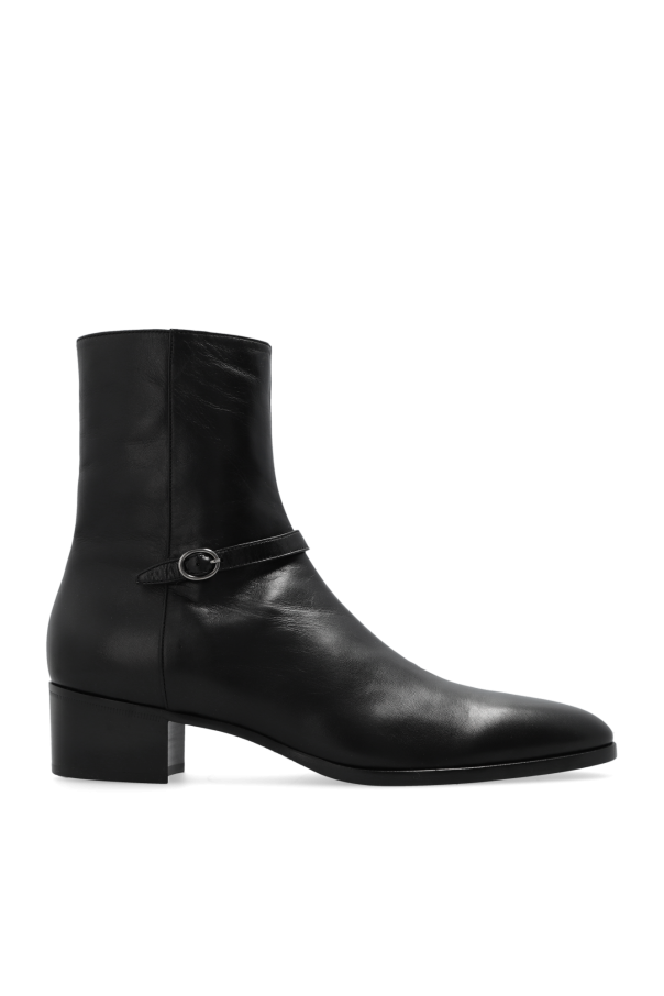 donna saint laurent decollete decollete pierrot in pelle SchaferandweinerShops PR Black Vlad leather ankle boots Saint Laurent